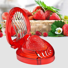 Load image into Gallery viewer, Kitchen Tool Plastic Strawberry Slicer Fruit Knife with Stainless Steel Blade, Strawberry Slicer