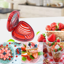 Load image into Gallery viewer, Kitchen Tool Plastic Strawberry Slicer Fruit Knife with Stainless Steel Blade, Strawberry Slicer