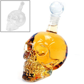 Crystal Glass Skull Bottle for Vodka & Whiskey & Beer Liqueur & Red Wine & Other Beverage, 1000ML