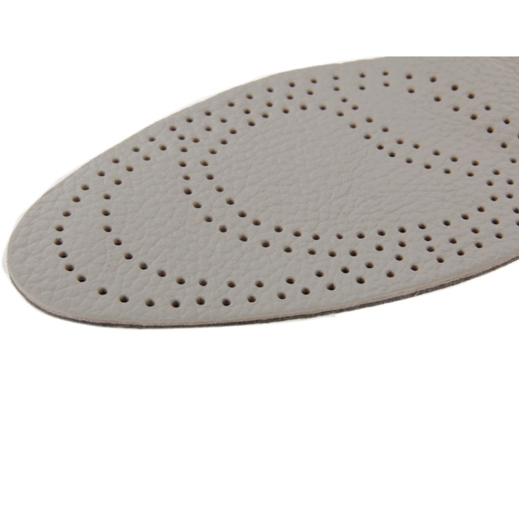 1 Pair Cowhide Increase Insoles, Size: 26cm x 9cm (Grey + White)