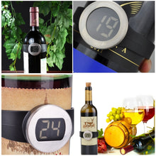 Load image into Gallery viewer, Celsius Degree Digital LCD Display Wine Bottle Thermometer, Suitable Bottle Diameter: 65-80mm (Black + Silver), TL802-TT