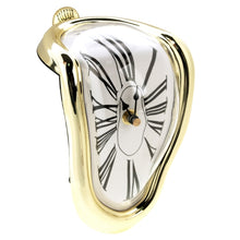 Load image into Gallery viewer, Roman Numeral Novelty Distorted Retro Timepiece Art Warp Chrome Melting Quartz Irregular Clock