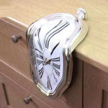 Load image into Gallery viewer, Roman Numeral Novelty Distorted Retro Timepiece Art Warp Chrome Melting Quartz Irregular Clock