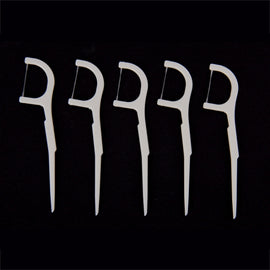 50 PCS Tooth Pick with Thread Wide Type ABS Dental Floss, 50 PCS