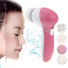 Load image into Gallery viewer, 5 in 1 Beauty Care Brush Massager Scrubber Face Skin Care Electric Facial Cleanser, 5 in 1 AE-8782