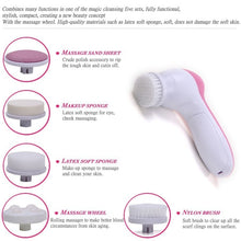Load image into Gallery viewer, 5 in 1 Beauty Care Brush Massager Scrubber Face Skin Care Electric Facial Cleanser, 5 in 1 AE-8782