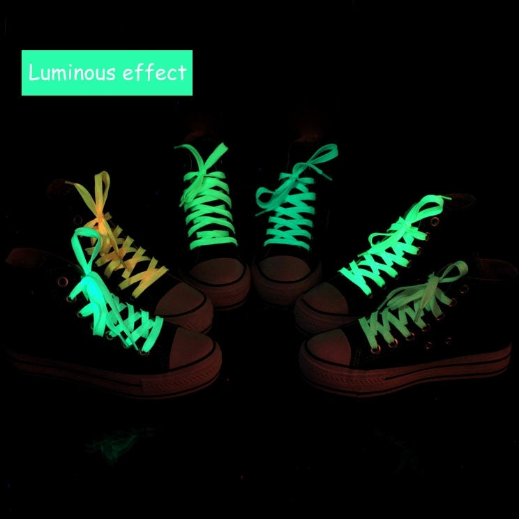 2 PCS Fashion Sports Fluorescent Color Flat Shoelaces