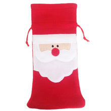 Load image into Gallery viewer, 3 PCS Santa Pattern Christmas Dinner Table Decoration Plush Champagne Wine Bottle Bag, Santa Pattern  2