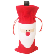 Load image into Gallery viewer, 3 PCS Santa Pattern Christmas Dinner Table Decoration Plush Champagne Wine Bottle Bag, Santa Pattern  2