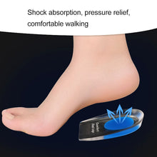 Load image into Gallery viewer, Women Silicone Gel Comfort Heel Cups Pads Half Pads, Size: S, 1 Pair, Blue, 1 Pair