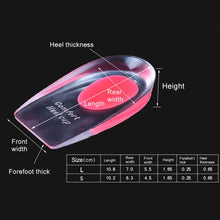 Load image into Gallery viewer, Women Silicone Gel Comfort Heel Cups Pads Half Pads, Size: S, 1 Pair, Blue, 1 Pair