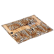 Load image into Gallery viewer, Foldable Trendy Panther Patterned Cosmetic Brush Case Bag Kit Set for Ladies / 12pcs Brushes Facial Care Product, 12pcs