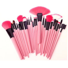 Load image into Gallery viewer, 24 PCS Goat Hair Pink Handle Makeup Brush Set with Pink Pouch, 24pcs