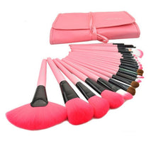 Load image into Gallery viewer, 24 PCS Goat Hair Pink Handle Makeup Brush Set with Pink Pouch, 24pcs