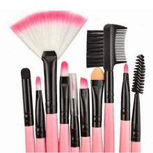 Load image into Gallery viewer, 24 PCS Goat Hair Pink Handle Makeup Brush Set with Pink Pouch, 24pcs