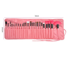 Load image into Gallery viewer, 24 PCS Goat Hair Pink Handle Makeup Brush Set with Pink Pouch, 24pcs