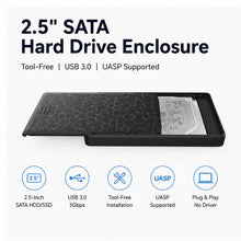 Load image into Gallery viewer, 2.5 inch SATA HDD / SSD External Enclosure, Tool Free, USB 3.0 Interface