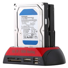 Load image into Gallery viewer, All in 1 Dual 2.5 inch/3.5 inch SATA/IDE HDD Dock Station with Card Reader &amp; Hub