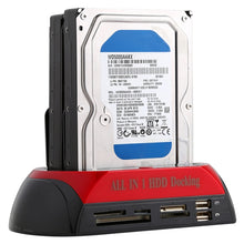 Load image into Gallery viewer, All in 1 Dual 2.5 inch/3.5 inch SATA/IDE HDD Dock Station with Card Reader &amp; Hub