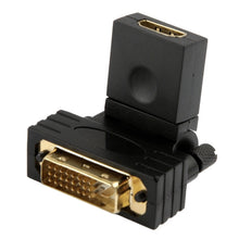Load image into Gallery viewer, 360 Degree Rotation Gold Plated DVI 24+1 Pin Male to 19 Pin HDMI Female Adapter, DVI 24+1Pin Male to HDMI Female