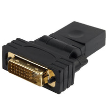 Load image into Gallery viewer, 360 Degree Rotation Gold Plated DVI 24+1 Pin Male to 19 Pin HDMI Female Adapter, DVI 24+1Pin Male to HDMI Female