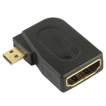 Load image into Gallery viewer, Gold Plated Micro HDMI Male to HDMI 19 Pin Female Adaptor with 90 Degree Angle, Micro HDMI to HDMI
