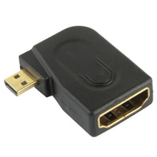 Load image into Gallery viewer, Gold Plated Micro HDMI Male to HDMI 19 Pin Female Adaptor with 90 Degree Angle, Micro HDMI to HDMI