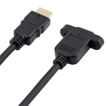 Load image into Gallery viewer, 30cm HDMI (Type-A) Male to HDMI (Type-A) Female Adapter Cable with 2 Screw Holes, HDMI AM to AF with Ear Hole (30cm)