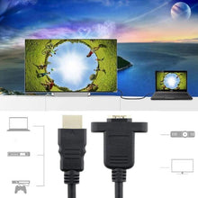 Load image into Gallery viewer, 30cm HDMI (Type-A) Male to HDMI (Type-A) Female Adapter Cable with 2 Screw Holes, HDMI AM to AF with Ear Hole (30cm)