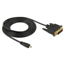 Load image into Gallery viewer, 1.8m Micro HDMI (Type-D) Male to DVI 24+1 Pin Male Adapater Cable, DVI 24+1 Pin Male, Length: 1.8m