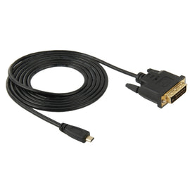 1.8m Micro HDMI (Type-D) Male to DVI 24+1 Pin Male Adapater Cable, DVI 24+1 Pin Male, Length: 1.8m