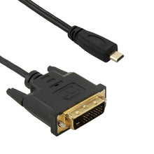 Load image into Gallery viewer, 1.8m Micro HDMI (Type-D) Male to DVI 24+1 Pin Male Adapater Cable, DVI 24+1 Pin Male, Length: 1.8m