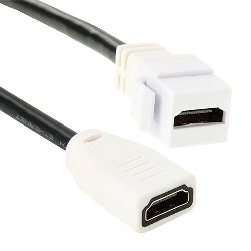 15cm High Speed V1.4 HDMI 19 Pin Female to HDMI 19 Pin Female Connector Adapter Cable, HDMI AF to AF (White)