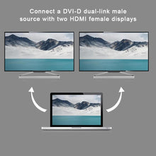 Load image into Gallery viewer, 29.5cm DVI 24+1 Pin Male to 2 x HDMI Female Splitter Cable, DVI 24+1 Pin Male to 2 x HDMI Female