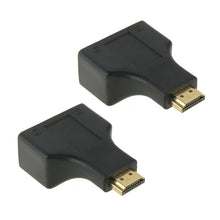 Load image into Gallery viewer, 30m HDMI to Dual Port RJ45 Network Cable Extender Over by Cat 5e/6 3D HDTV Up, Dual RJ45 Black