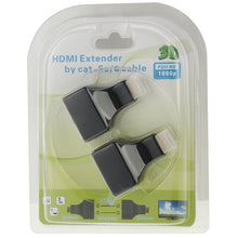 Load image into Gallery viewer, 30m HDMI to Dual Port RJ45 Network Cable Extender Over by Cat 5e/6 3D HDTV Up, Dual RJ45 Black