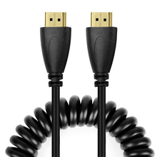 Load image into Gallery viewer, 1.4 Version, Gold Plated 19 Pin HDMI Male to HDMI Male Coiled Cable, Support 3D / Ethernet, Length: 60cm (can be extended up to 2m), HDMI AM to AM
