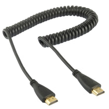 Load image into Gallery viewer, 1.4 Version, Gold Plated 19 Pin HDMI Male to HDMI Male Coiled Cable, Support 3D / Ethernet, Length: 60cm (can be extended up to 2m), HDMI AM to AM
