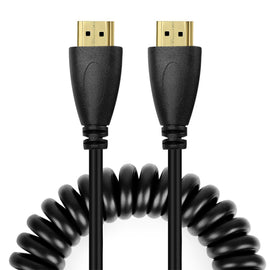 1.4 Version, Gold Plated 19 Pin HDMI Male to HDMI Male Coiled Cable, Support 3D / Ethernet, Length: 60cm (can be extended up to 2m), HDMI AM to AM