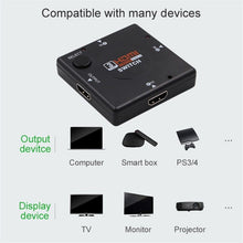 Load image into Gallery viewer, 3 Ports 1080P HDMI Switch, 3 Port 1080P HDMI