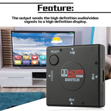 Load image into Gallery viewer, 3 Ports 1080P HDMI Switch, 3 Port 1080P HDMI