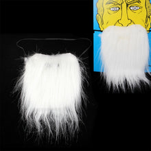 Load image into Gallery viewer, White Bushy Mustache Fake Beard with Elastic Strap, White Bushy Mustache