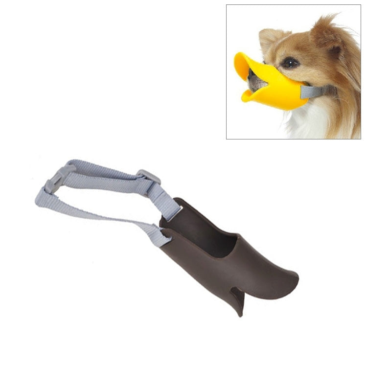 Cute Duck Mouth Shape Silicone Muzzle for Pet Dog, Size: S, S  Yellow, S  Pink, S  Coffee