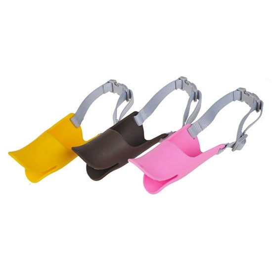 Cute Duck Mouth Shape Silicone Muzzle for Pet Dog, Size: S, S  Yellow, S  Pink, S  Coffee