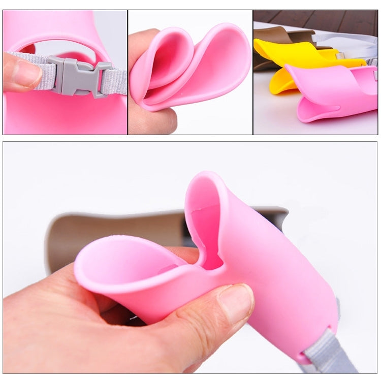 Cute Duck Mouth Shape Silicone Muzzle for Pet Dog, Size: S, S  Yellow, S  Pink, S  Coffee