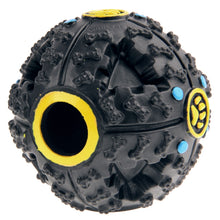 Load image into Gallery viewer, Pet Dog and Cat Food Dispenser Squeaky Giggle Quack Sound Training Toy Chew Ball, Size: S, 7cm Black, Size: M, 9cm Black, Size: L, 11cm Black