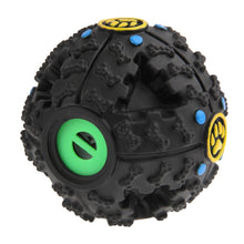 Load image into Gallery viewer, Pet Dog and Cat Food Dispenser Squeaky Giggle Quack Sound Training Toy Chew Ball, Size: S, 7cm Black, Size: M, 9cm Black, Size: L, 11cm Black