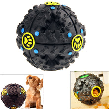 Load image into Gallery viewer, Pet Dog and Cat Food Dispenser Squeaky Giggle Quack Sound Training Toy Chew Ball, Size: S, 7cm Black, Size: M, 9cm Black, Size: L, 11cm Black