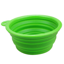 Load image into Gallery viewer, Portable Stretchable Silicon Food Feeder Dish Serving Bowl Water Container for Cat Dog Pet (Random Color Delivery), Stretchable Silicon Food Feeder