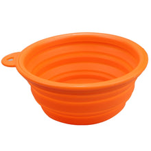 Load image into Gallery viewer, Portable Stretchable Silicon Food Feeder Dish Serving Bowl Water Container for Cat Dog Pet (Random Color Delivery), Stretchable Silicon Food Feeder